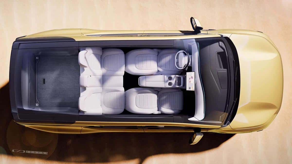 Spacious rear bench of the Changan NEVO E07 with modular seating