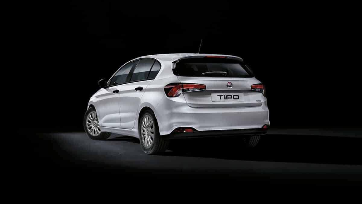 2025 Fiat Tipo rear view with LED lights and 18.4 cubic foot trunk