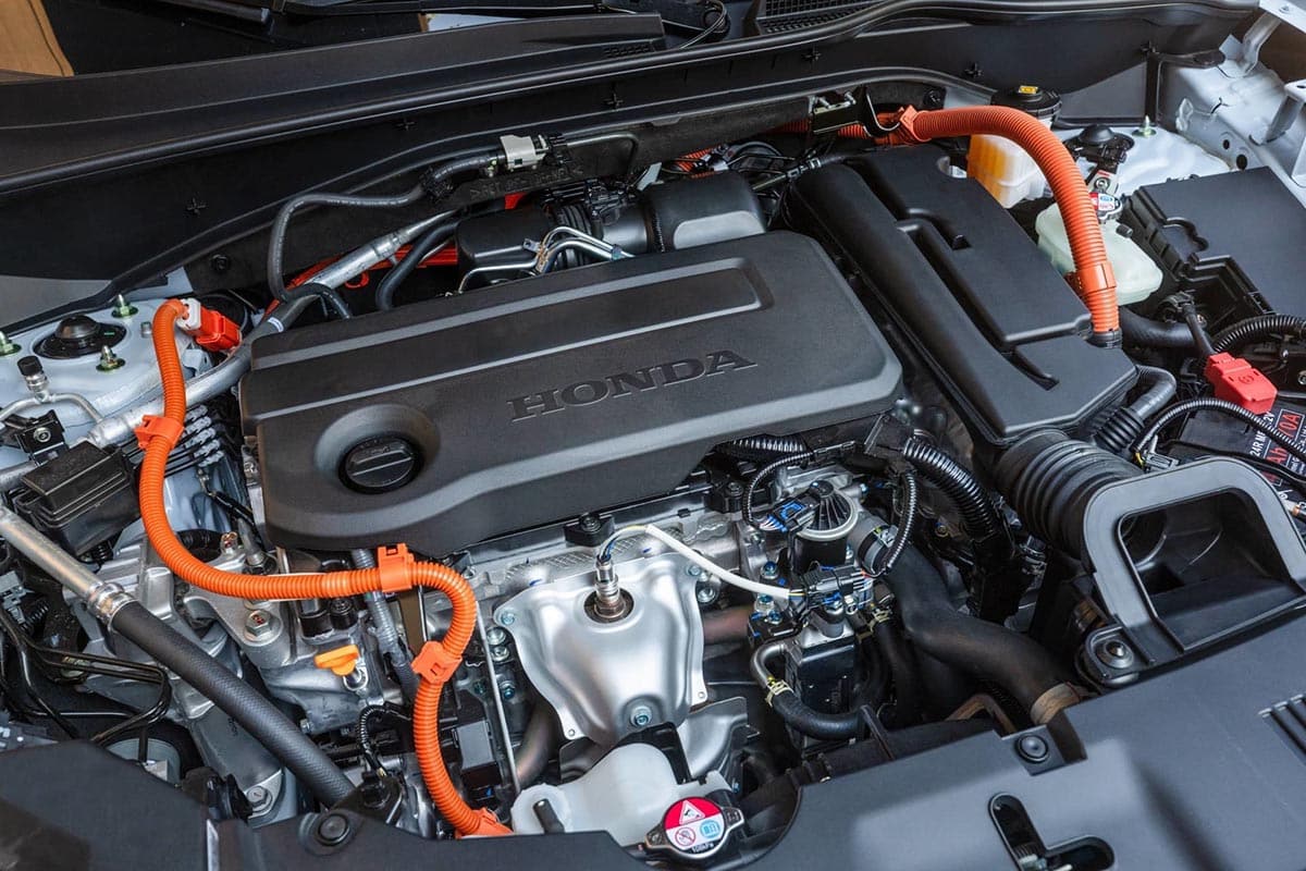 Honda ZR-V e:HEV hybrid engine with 2.0 gasoline block and integrated electric unit