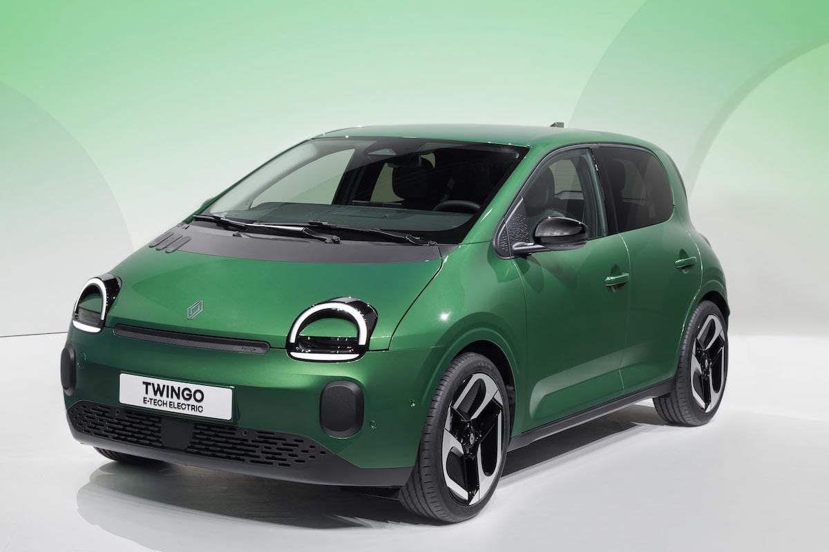 Front view of the 2026 Renault Twingo E-Tech with stylized round headlights