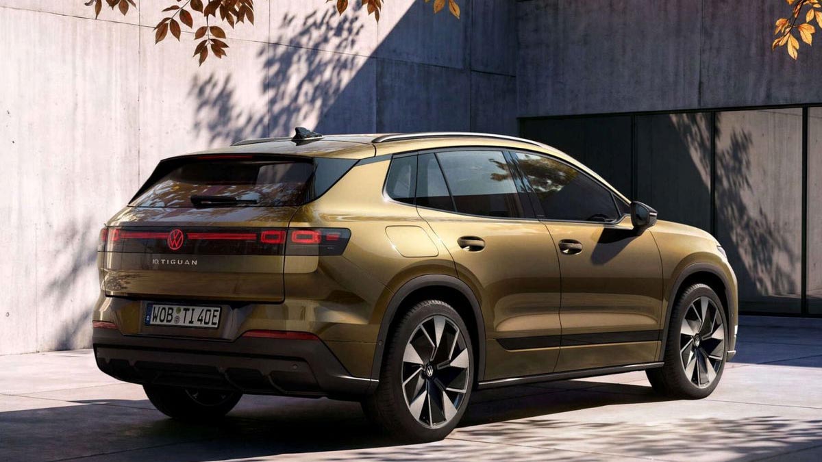 Volkswagen ID. Tiguan electric SUV shown in a front three-quarter view.